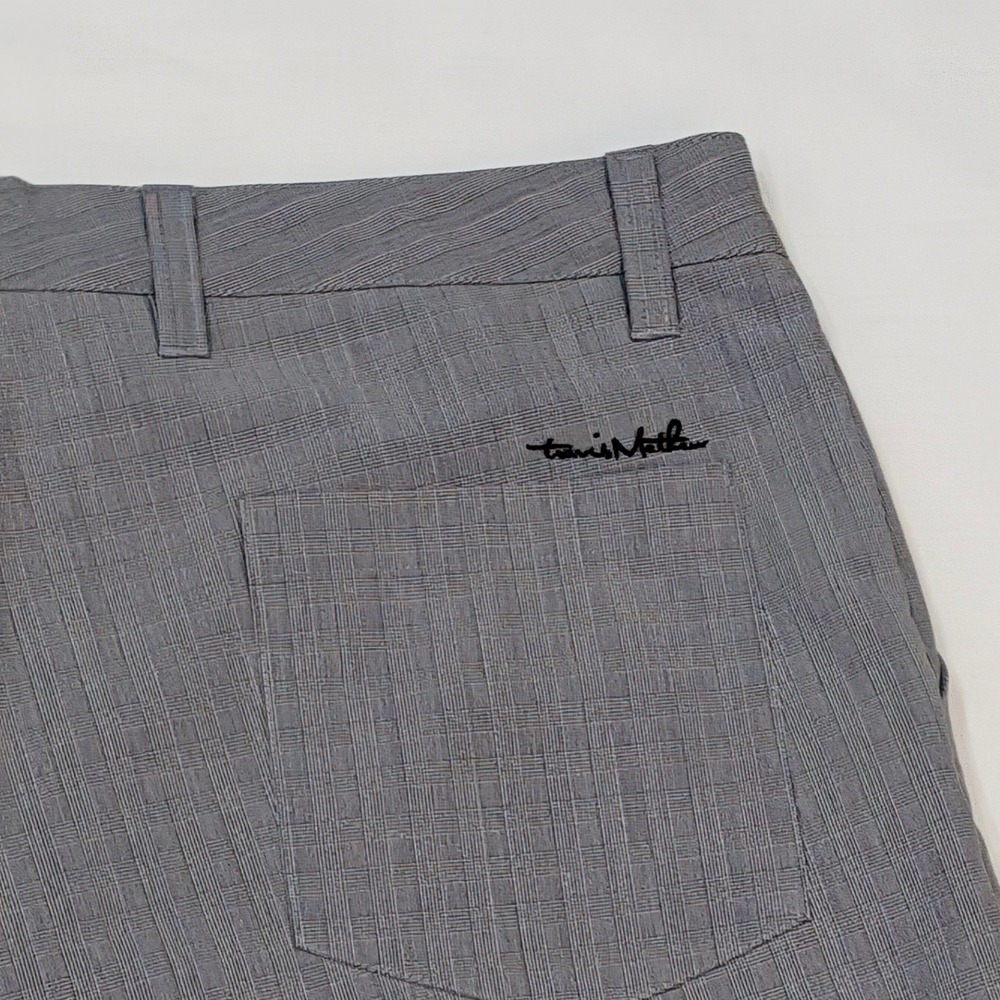 Travis Mathew Grey Plaid Golf Shorts Men's 36 Performance Stretch Casual Tech